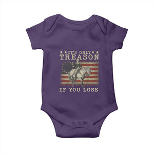 George Washington It's Only Treason If You Lose 4th Of July Baby Onesie Vintage Retro TS10 Purple Print Your Wear