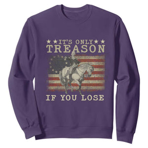 George Washington It's Only Treason If You Lose 4th Of July Sweatshirt Vintage Retro TS10 Purple Print Your Wear