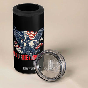 George Washington Rides Bald Eagle 4 in 1 Can Cooler Tumbler You Free Tonight Patriotic 4th of July TS02 Print Your Wear