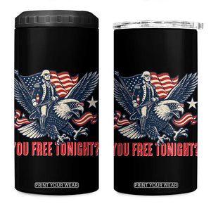 George Washington Rides Bald Eagle 4 in 1 Can Cooler Tumbler You Free Tonight Patriotic 4th of July TS02 One Size: 16 oz Black Print Your Wear