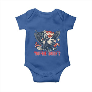 George Washington Rides Bald Eagle Baby Onesie You Free Tonight Patriotic 4th of July TS02 Royal Blue Print Your Wear