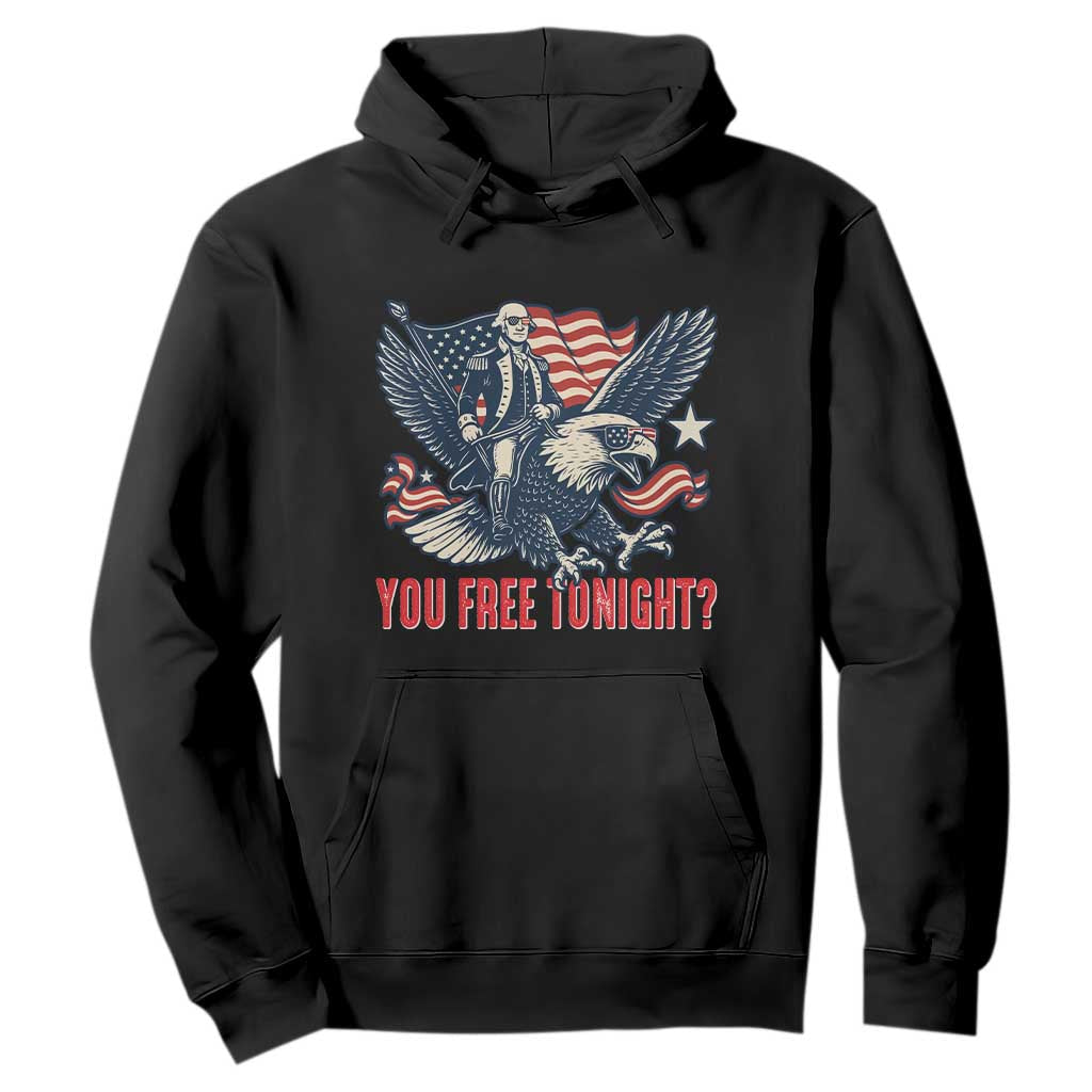 George Washington Rides Bald Eagle Hoodie You Free Tonight Patriotic 4th of July TS02 Black Print Your Wear