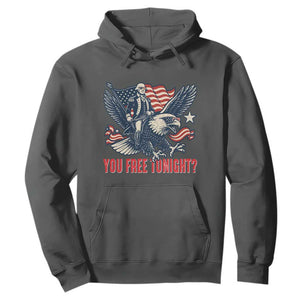 George Washington Rides Bald Eagle Hoodie You Free Tonight Patriotic 4th of July TS02 Dark Heather Print Your Wear