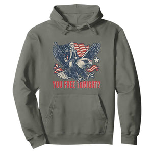 George Washington Rides Bald Eagle Hoodie You Free Tonight Patriotic 4th of July TS02 Military Green Print Your Wear