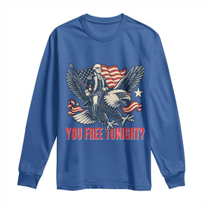 George Washington Rides Bald Eagle Long Sleeve Shirt You Free Tonight Patriotic 4th of July TS02 Royal Blue Print Your Wear