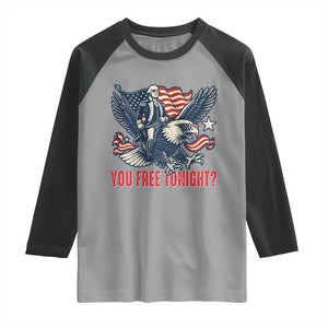 George Washington Rides Bald Eagle Raglan Shirt You Free Tonight Patriotic 4th of July TS02 Sport Gray Black Print Your Wear