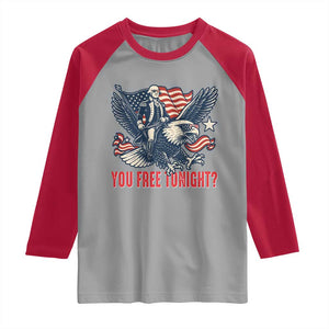 George Washington Rides Bald Eagle Raglan Shirt You Free Tonight Patriotic 4th of July TS02 Sport Gray Red Print Your Wear