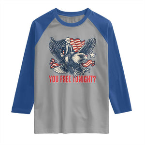 George Washington Rides Bald Eagle Raglan Shirt You Free Tonight Patriotic 4th of July TS02 Sport Gray Royal Print Your Wear