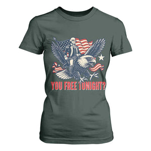 George Washington Rides Bald Eagle T Shirt For Women You Free Tonight Patriotic 4th of July TS02 Dark Forest Green Print Your Wear