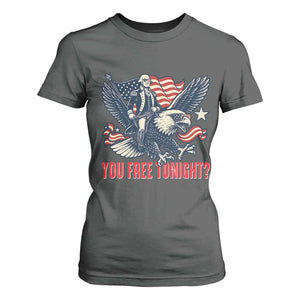 George Washington Rides Bald Eagle T Shirt For Women You Free Tonight Patriotic 4th of July TS02 Dark Heather Print Your Wear