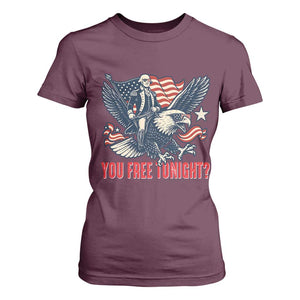 George Washington Rides Bald Eagle T Shirt For Women You Free Tonight Patriotic 4th of July TS02 Maroon Print Your Wear