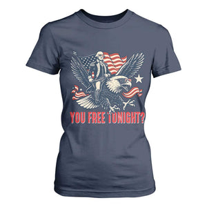 George Washington Rides Bald Eagle T Shirt For Women You Free Tonight Patriotic 4th of July TS02 Navy Print Your Wear