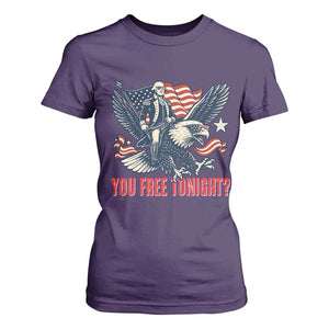 George Washington Rides Bald Eagle T Shirt For Women You Free Tonight Patriotic 4th of July TS02 Purple Print Your Wear