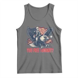 George Washington Rides Bald Eagle Tank Top You Free Tonight Patriotic 4th of July TS02 Black Heather Print Your Wear