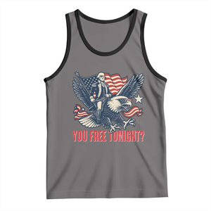 George Washington Rides Bald Eagle Tank Top You Free Tonight Patriotic 4th of July TS02 Deep Heather Black Print Your Wear