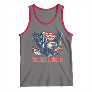 George Washington Rides Bald Eagle Tank Top You Free Tonight Patriotic 4th of July TS02 Deep Heather Red Print Your Wear