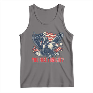 George Washington Rides Bald Eagle Tank Top You Free Tonight Patriotic 4th of July TS02 Deep Heather Print Your Wear