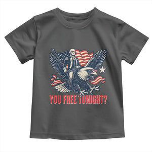 George Washington Rides Bald Eagle Toddler T Shirt You Free Tonight Patriotic 4th of July TS02 Dark Heather Print Your Wear