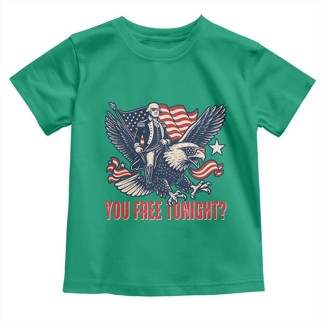 George Washington Rides Bald Eagle Toddler T Shirt You Free Tonight Patriotic 4th of July TS02 Irish Green Print Your Wear