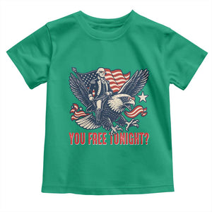 George Washington Rides Bald Eagle Toddler T Shirt You Free Tonight Patriotic 4th of July TS02 Irish Green Print Your Wear
