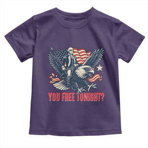 George Washington Rides Bald Eagle Toddler T Shirt You Free Tonight Patriotic 4th of July TS02 Purple Print Your Wear