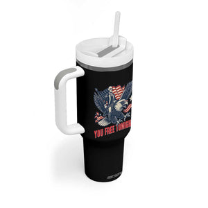 George Washington Rides Bald Eagle Tumbler With Handle You Free Tonight Patriotic 4th of July TS02 Print Your Wear
