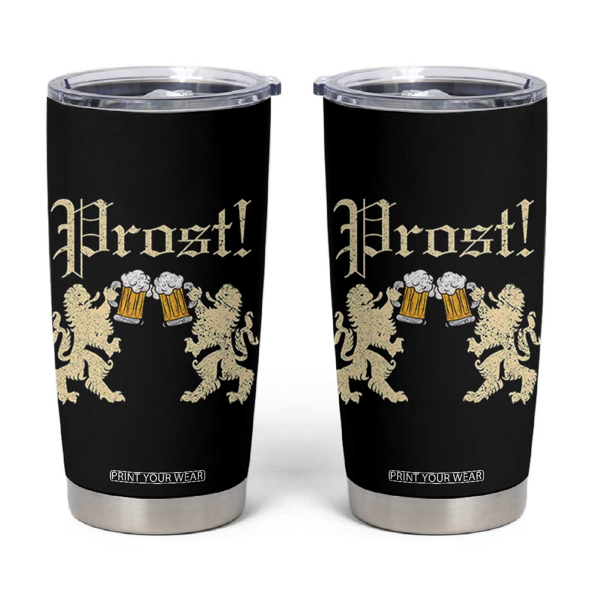 German Prost Tumbler Cup Lion Cheers Beer Drinking Oktoberfest TS11 Black Print Your Wear