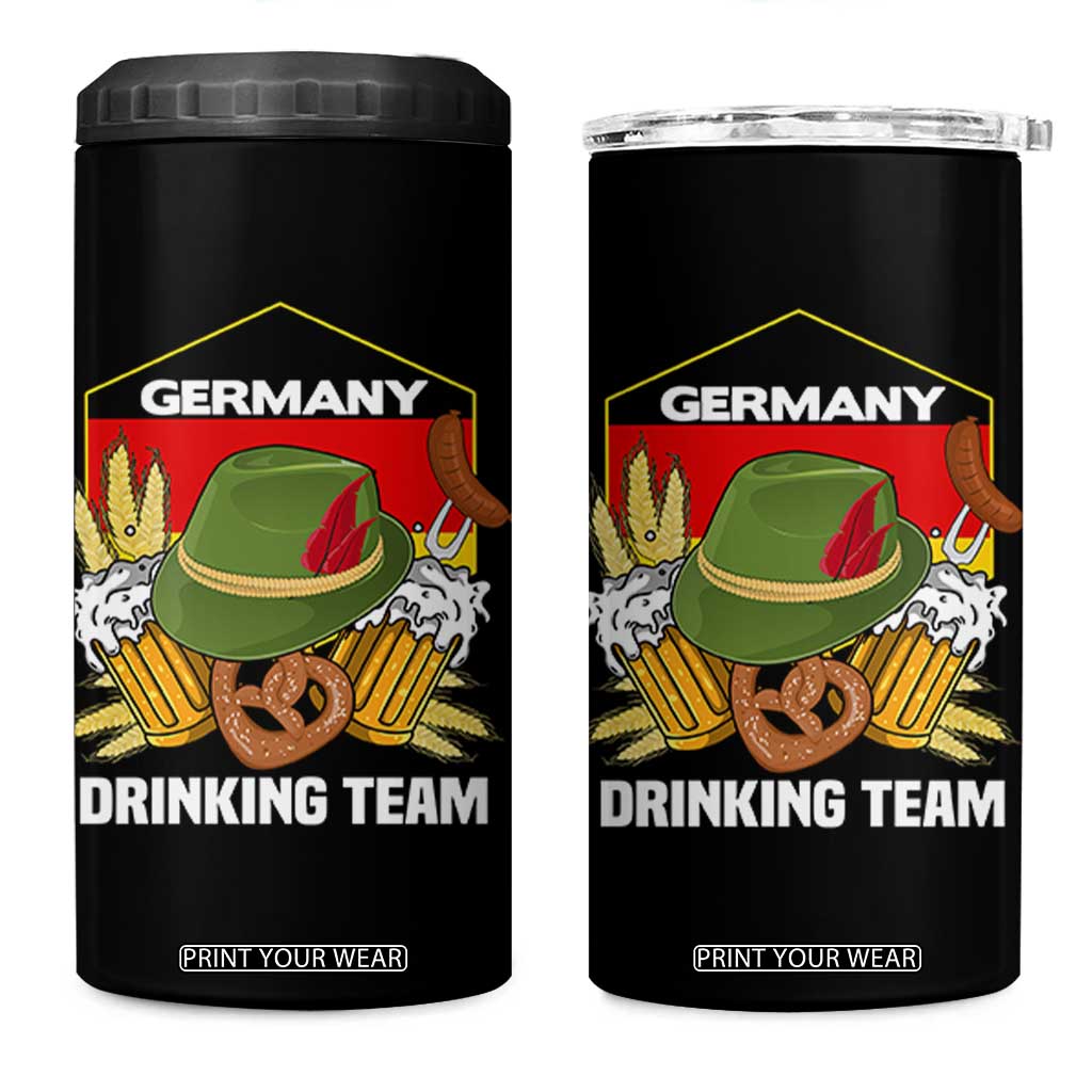 Germany Drinking Team 4 in 1 Can Cooler Tumbler Germany Beer Festivals Oktoberfest Alpine hat Barley TS11 One Size: 16 oz Black Print Your Wear