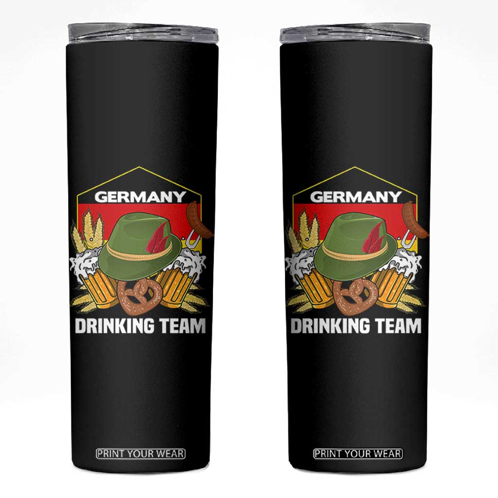 Germany Drinking Team Skinny Tumbler Germany Beer Festivals Oktoberfest Alpine hat Barley TS11 Black Print Your Wear