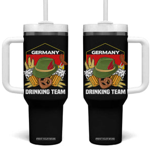 Germany Drinking Team Tumbler With Handle Germany Beer Festivals Oktoberfest Alpine hat Barley TS11 One Size: 40 oz Black Print Your Wear