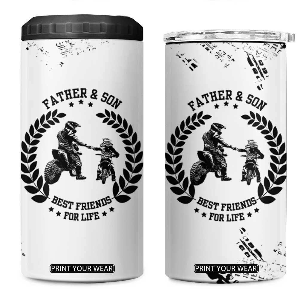 Gifts For Dad From Son 4 in 1 Can Cooler Tumbler Dirt Bike Dad Bike Biker MX Motocross Rider TB10 One Size: 16 oz White Print Your Wear