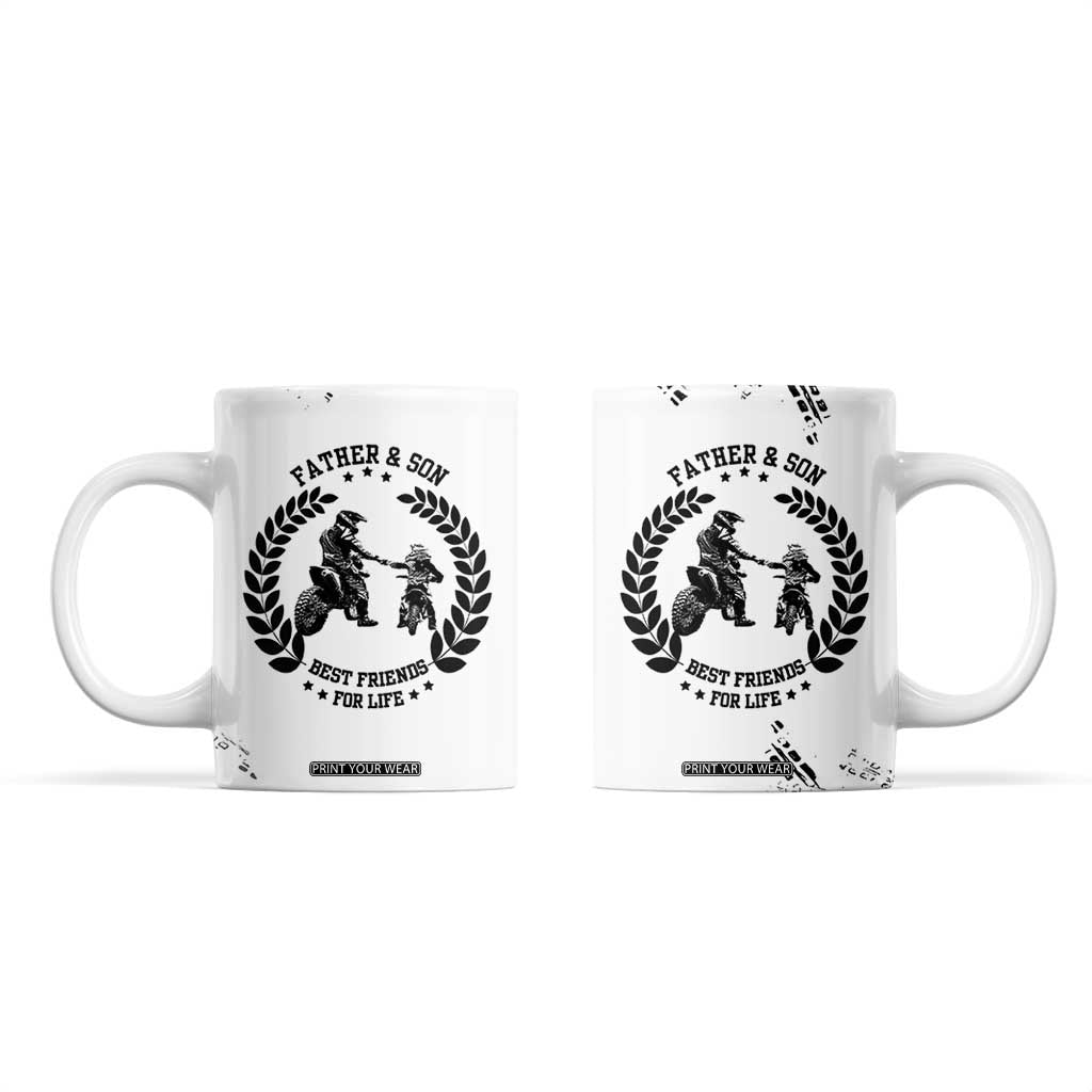Gifts For Dad From Son Coffee Mug Dirt Bike Dad Bike Biker MX Motocross Rider TB10 White Print Your Wear