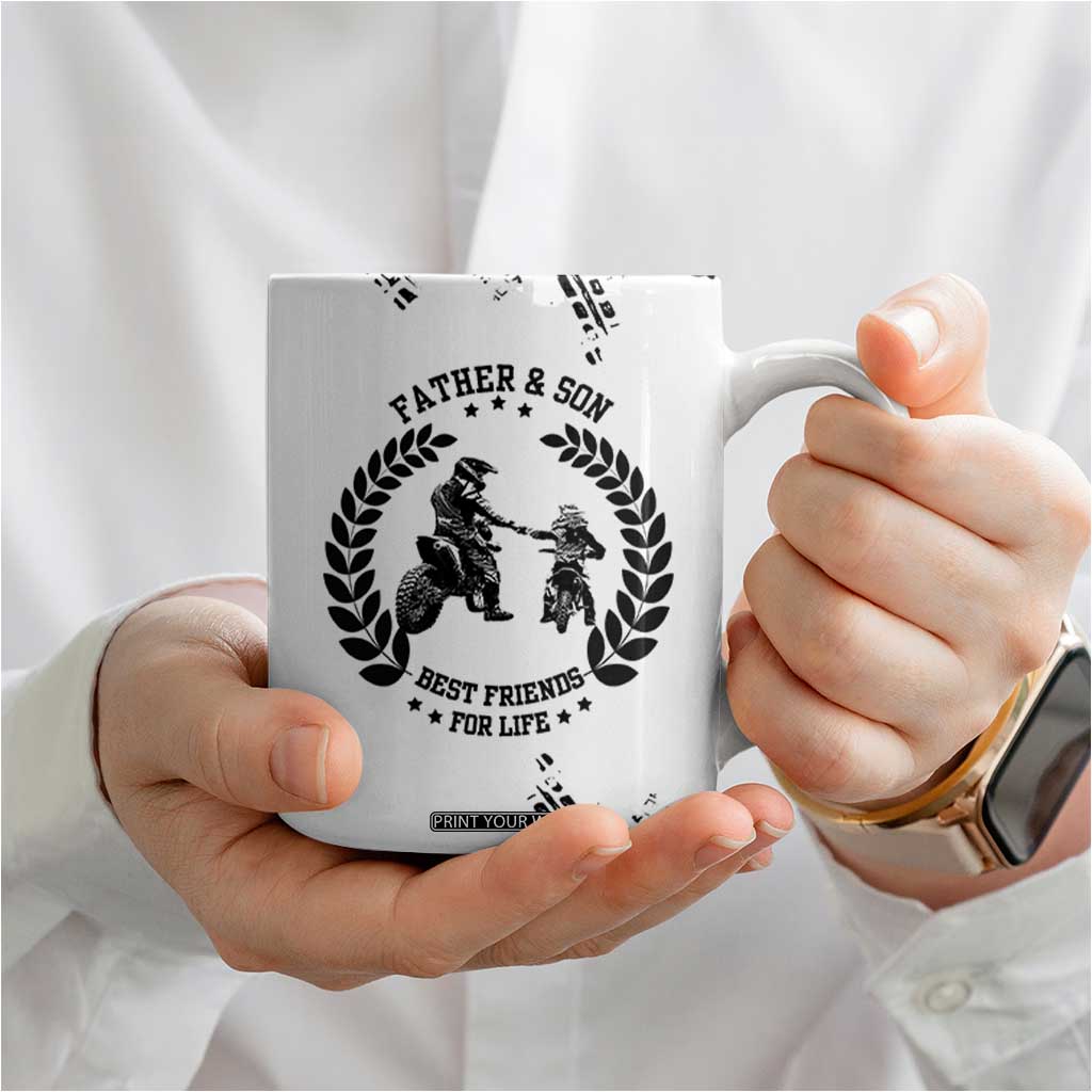 Gifts For Dad From Son Coffee Mug Dirt Bike Dad Bike Biker MX Motocross Rider TB10 Print Your Wear
