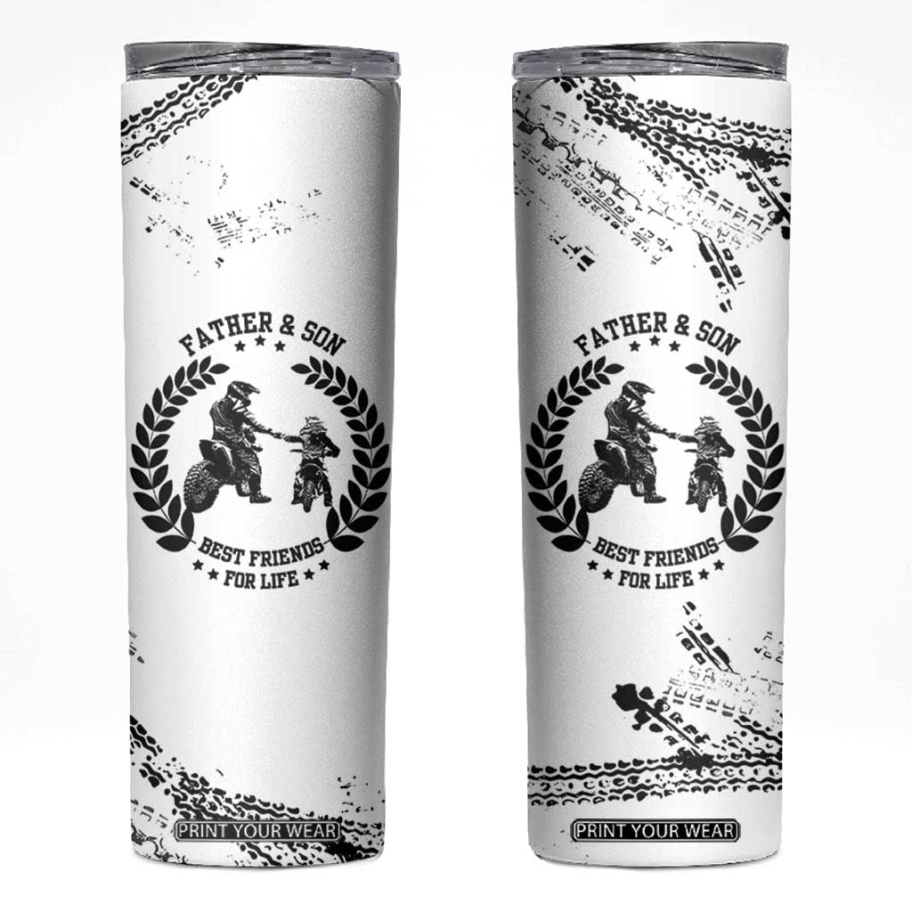 Gifts For Dad From Son Skinny Tumbler Dirt Bike Dad Bike Biker MX Motocross Rider TB10 White Print Your Wear