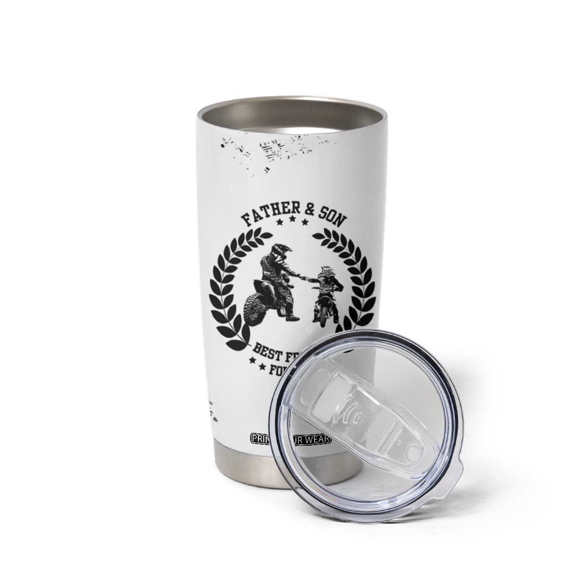 Gifts For Dad From Son Tumbler Cup Dirt Bike Dad Bike Biker MX Motocross Rider TB10 Print Your Wear