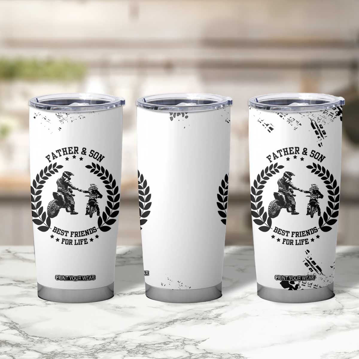 Gifts For Dad From Son Tumbler Cup Dirt Bike Dad Bike Biker MX Motocross Rider TB10 Print Your Wear