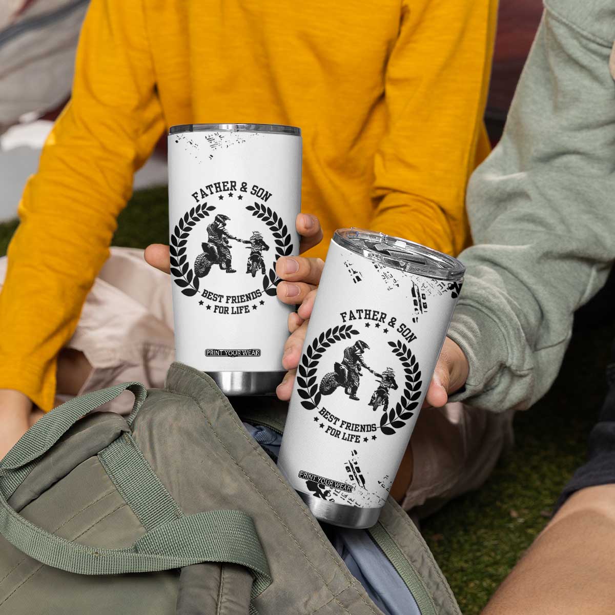 Gifts For Dad From Son Tumbler Cup Dirt Bike Dad Bike Biker MX Motocross Rider TB10 Print Your Wear