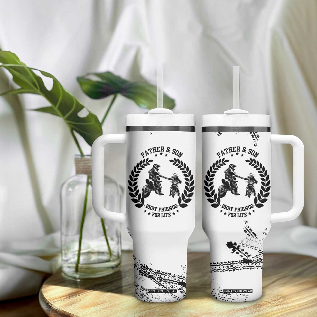 Gifts For Dad From Son Tumbler With Handle Dirt Bike Dad Bike Biker MX Motocross Rider TB10 Print Your Wear