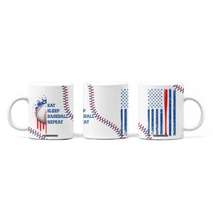 Gifts for Baseball Lover Coffee Mug Eat Sleep Baseball Repeat TB09 Print Your Wear