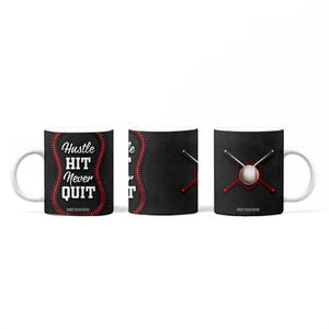 Gifts for Baseball Lover Coffee Mug Hustle Hit Never Quit TB09 Print Your Wear