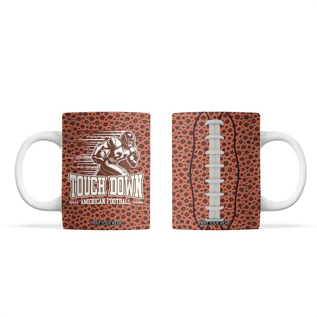 Gifts for Football Lover Coffee Mug Touch Down American Football TB09 Football Ball Print Your Wear