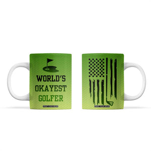 Gifts for Golf Player Coffee Mug World's Okayest Golfer TB09 Green Yellow Gradient Print Your Wear