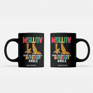 Giraffe Autism Awareness Coffee Mug Seeing World Different Angle TS02 Black Print Your Wear