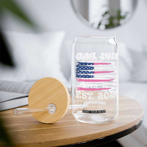Girl Dad Est. 2025 Glass Can American USA Flag Pink Dad Fathers Day TS10 Print Your Wear