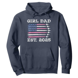 Girl Dad Est. 2025 Hoodie American USA Flag Pink Dad Fathers Day TS10 Navy Print Your Wear