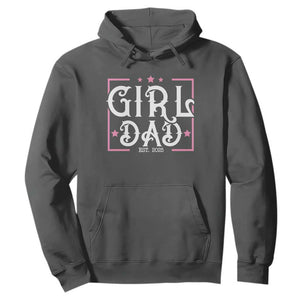 Girl Dad Est. 2025 Hoodie Pink Dad First Fathers Day TS10 Dark Heather Print Your Wear