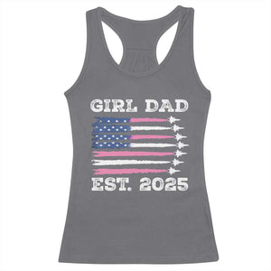 Girl Dad Est. 2025 Racerback Tank Top American USA Flag Pink Dad Fathers Day TS10 Charcoal Print Your Wear