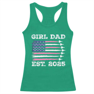 Girl Dad Est. 2025 Racerback Tank Top American USA Flag Pink Dad Fathers Day TS10 Irish Green Print Your Wear