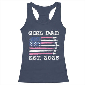 Girl Dad Est. 2025 Racerback Tank Top American USA Flag Pink Dad Fathers Day TS10 Navy Print Your Wear