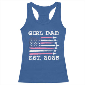 Girl Dad Est. 2025 Racerback Tank Top American USA Flag Pink Dad Fathers Day TS10 Royal Blue Print Your Wear